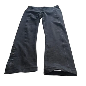 Lululemon meliert grau schwarz 3M kurz geschnitten Knöchel Knopf Yoga Leggings Damengröße 6 - Bild 1 von 9