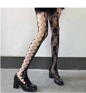 Sexy Black Women Lady Fishnet Net Stocking Burlesque Hoise Pantyhose Tights - Picture 1 of 8