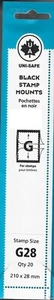 Uni-Safe Scott Prinz G28 Split-Back Stamp Mounts, 20 BLACK 28 mm strips - $9.99 - Picture 1 of 2