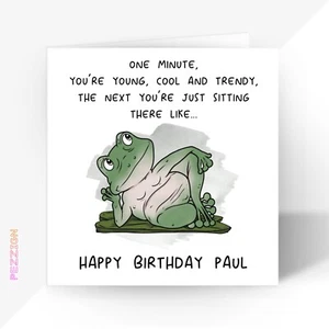 Personalised Funny Frog Birthday Card For Dad Brother Husband Friend Grumpy Frog - Picture 1 of 5