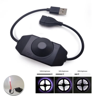 DC5V USB PWM knob Dimmer Black Switch for 2835 5050 single LED Strips led lamp - Image 1 of 4