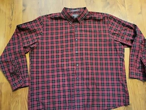 Eddie Bauer Wrinkle Free Relaxed Fit Shirt 2XL LS Tartan Plaid Button-Down 56" - Picture 1 of 8