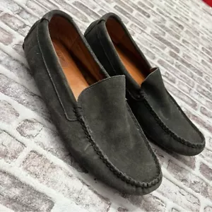 Mocasín de conducción Frye Lewis de gamuza veneciana sin usar, punta para hombre 7,5 gris carbón - Imagen 1 de 9