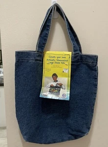 Vintage Innovo Denim Tote Large Purse Jean Bag Cotton Made in Mexico 90s NWT - Picture 1 of 8