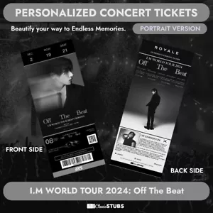 Personalized I.M World Tour 2024: Off The Beat Stub Concert Ticket - Picture 1 of 7