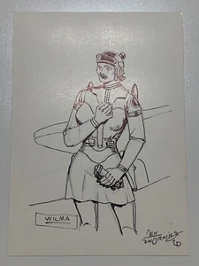 Len Dworkins Wilma Buck Rogers Comic Signed Autograph Art Sketch PSA DNA j2f1c - Picture 1 of 3