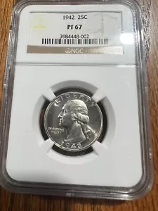 1942 Washington Quarter NGC PF 67 Free Shipping USA Only (48) - Picture 1 of 2