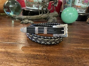 Santa Fe Silversmith Sterling Silver Belt Buckle 30-32”-1”-75”🐂✅ - Picture 1 of 9