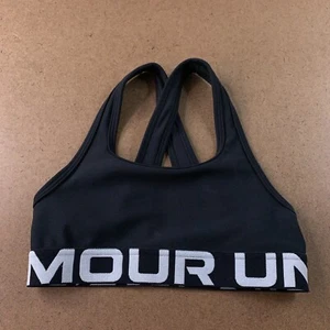 Under Armour Girls Youth Size Small Black UA Pullover Crossback Sports Bra New - Picture 1 of 4