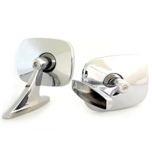 FIT CHEVROLET CHEVY II NOVA SS 350 1961 62-1979 RETRO SQUARE CHROME DOOR MIRRORS - Bild 1 von 6