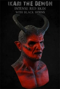 Red Devil Latex Face Mask Head Demon Ball Party Halloween Cosplay Props Toys - Picture 1 of 4