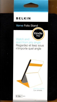 Nueva Funda BELKIN Verve Cuero Negro Folio Soporte para Kindle Fire Foto 1 de 2