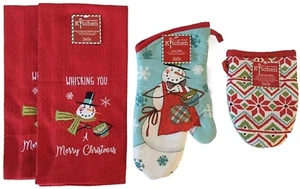 Whisking You a Merry Christmas Snowman Kitchen Towel Gift Set for Bakers Hostess - Picture 1 of 3