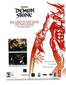 2004 VINTAGE PRINT AD - PLAYSTATION 2 XBOX FORGOTTEN REALMS DEMON STONE AD ONLY - Picture 1 of 1