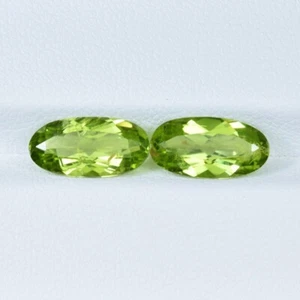 4.60 ct BEST GRADE LUSTUR NICE GREEN / NATURAL PERIDOT - Oval Pair Gems Video ! - Picture 1 of 2