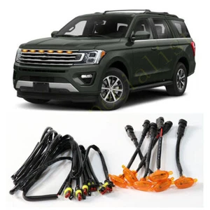 For Ford Expedition 2018-24 yellow Raptor Style Front Grill LED Marker Light Kit - Picture 1 of 2