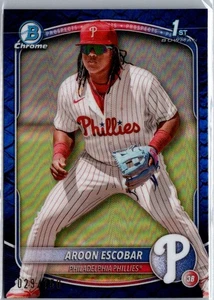AROON ESCOBAR 2025 Blue Reptilian Refractor /150 1st Bowman Chrome #BCP-65 - Picture 1 of 2