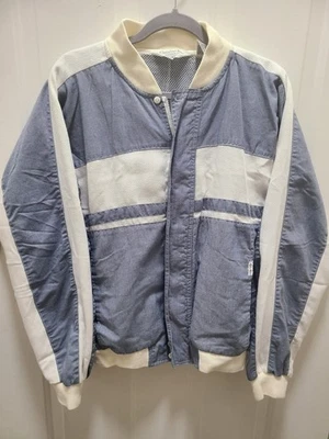 Chaqueta Christian Dior Monsieur Grande Vintage Cremallera Azul Marino Blanco Rayas Bombardero Foto 1 de 4