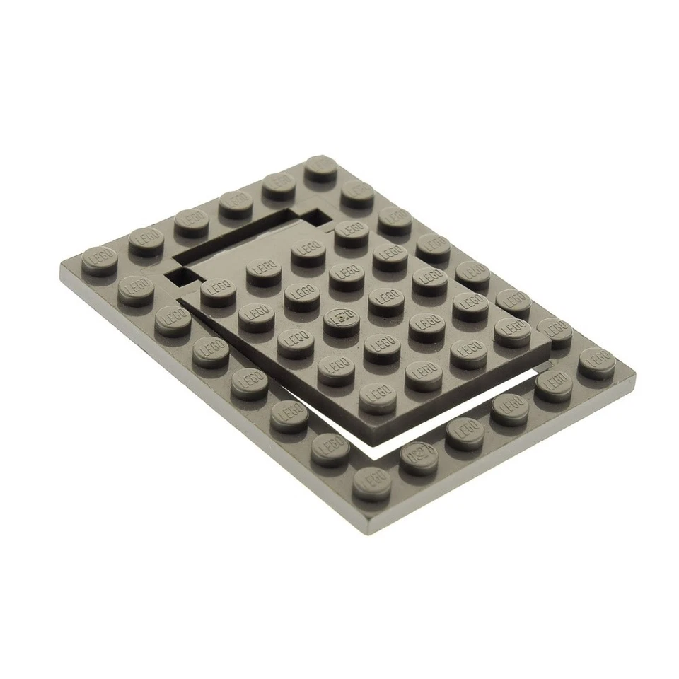 1x Lego Trapdoor Frame 6x8 Old-Dark Gray Door 4x6 Short Pins 30042 30041 - Image 1 of 1