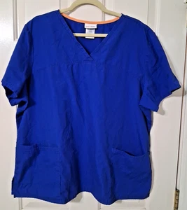 Scrubstar Unisex SZ 2X Royal Blue V-Neck Top - Picture 1 of 5