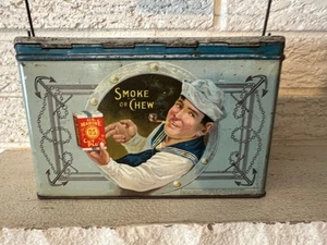 Scarce 1910s "U.S.Marine" litho "lunch pail" tobacco tin, very good condition - Picture 1 of 10