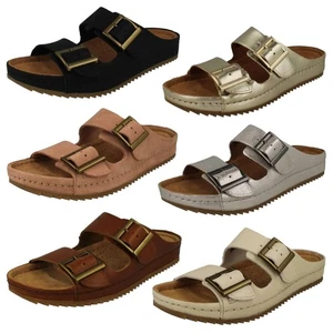 Damen Clarks Verstellbar Doppel Band Pantoffeln Sandalen Brookleigh Sonne - Picture 1 of 55
