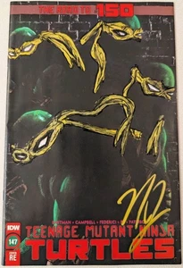 TEENAGE MUTANT NINJA TURTLES #147 NM- RE EXCLUSIVE NATEMADEIT SIGNED & REMARKED - Picture 1 of 3