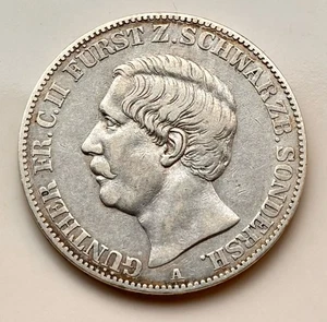 Vereinstaler  1865 A  Schwarzburg Sondershausen Gunther Friedrich Karl III. J#12 - Bild 1 von 4