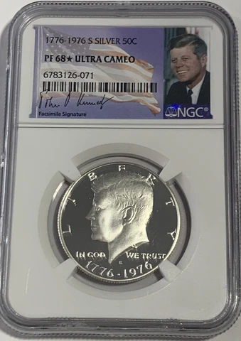 1776-1976 S NGC PF68 STAR ULTRA CAMEO PROOF SILVER KENNEDY HALF JFK COIN POP 2 Cover