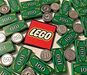LEGO 6 Fliesen 1x2 mit 100 Bargeld (3069) oder 1x1 mit 5 Münzen (35380) Design wählbar - Bild 1 von 9