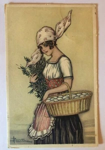 Cartolina illustrata d'epoca - Busi- postcard - cpa - Postkarte -Donna 1919 - Foto 1 di 2