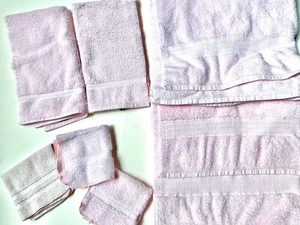 RARE! Pink RALPH LAUREN 2 BATH 2 HAND TOWELS 3 WASHCLOTHS Clean Green & Blue Tag - Picture 1 of 12