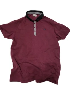 Diesel Jeans Polo Shirt Men's Large Burgundy Denim Short Sleeve Cotton - Picture 1 of 10