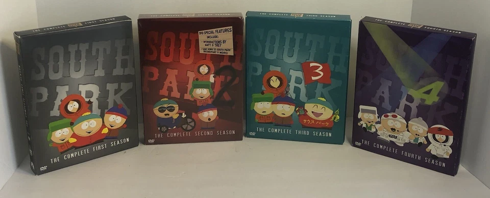 South Park Seasons 1-4 DVD Complete Sets. 16 Discs. Season 2 Sealed New. Foto 1 de 4
