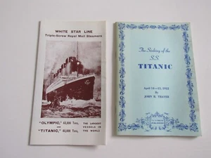 Lot of 2 Reproduction Titanic Historical Society Pamphlets Vintage White Star - Picture 1 of 4
