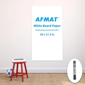 Whiteboard Wallpaper Roll, 17.3" X 36" Self-Adhesive Dry Erase Sticker, 1 Marker - Picture 1 of 12
