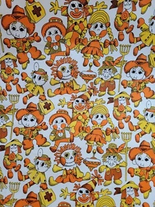 Vintage Department Store Gift Wrap Fall Halloween Roll Scarecrow Pattern - Picture 1 of 3