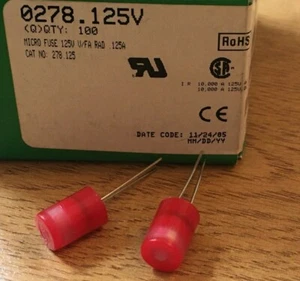 Littelfuse - 278.125V foro passante radiale 125mA 125VAC 125VDC Z3690 - Foto 1 di 2