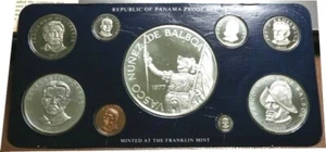 Elfe Panama 9tlg Proof Set 1977 Balboa OGP nur 8.093 Sets ausgegeben - Bild 1 von 3