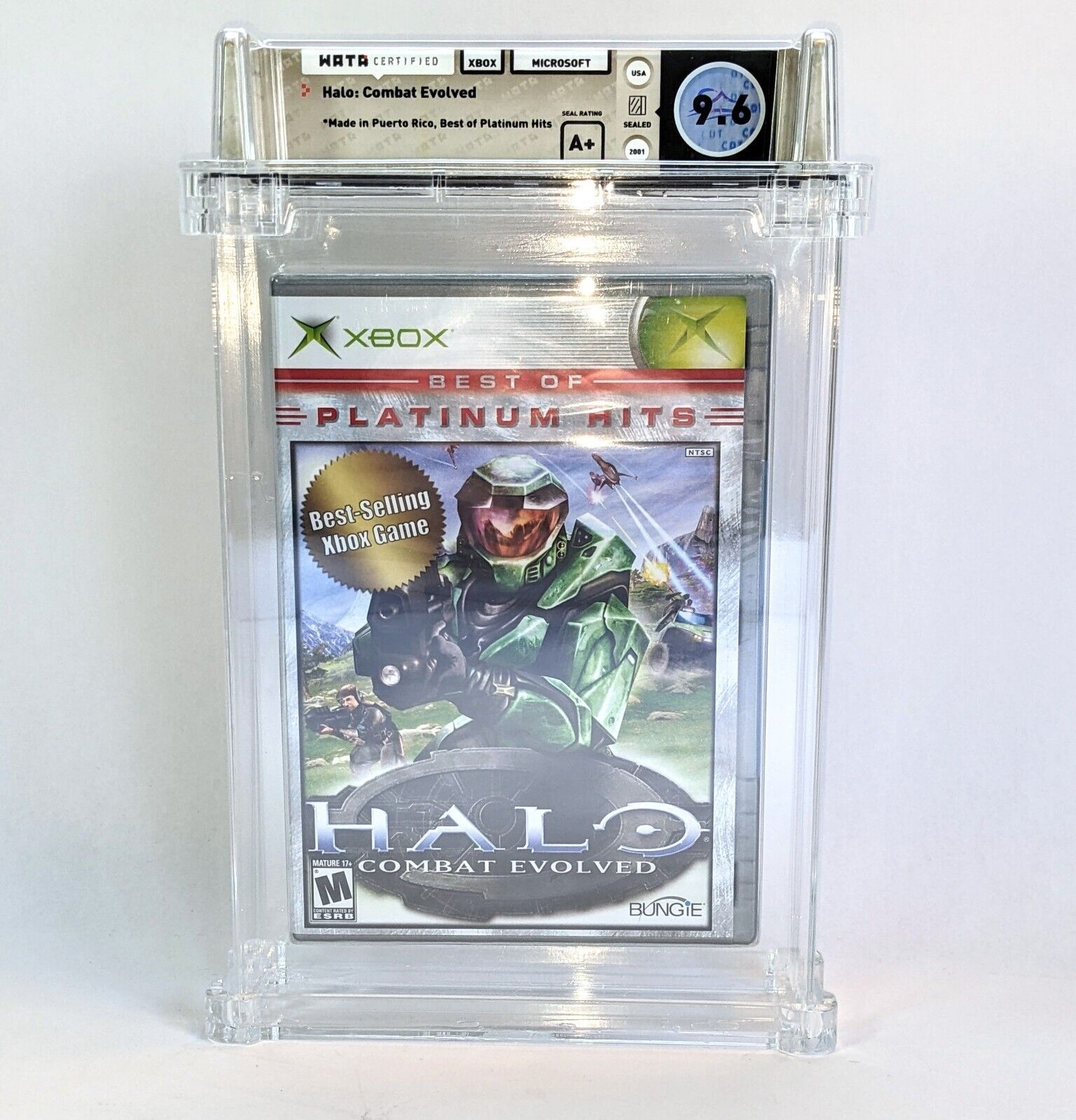 HALO: Combat Evolved SEALED Best of Platinum Hits - Graded WATA 9.6 A+ Xbox