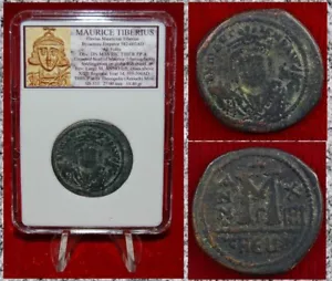 Ancient Byzantine Empire MAURICE TIBERIUS Bronze Large Bronze Antioch Mint - Picture 1 of 4