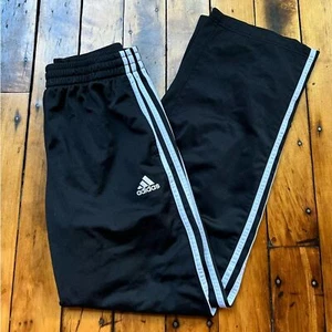 Adidas Sweatpants Track Pants Boys Youth XL 18 Black Lined 3 Stripes Polyester - Picture 1 of 10