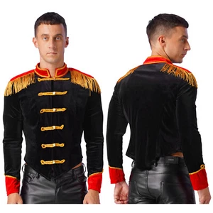Men's Military Drummer Parade Jacket Prince Coats Uniform Tuxedo Jacket Costume - Picture 1 of 43