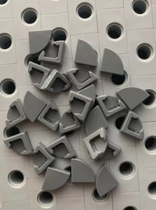 Lego Gris Oscuro 1/4 Círculo Azulejo 1x1 Acabado Suave Azulejo Piso Esquina Lote de 25 - Imagen 1 de 2