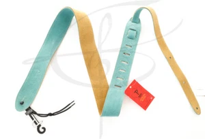 Perri's Leathers Ltd. Genuine Suede Adjustable 2" Guitar Strap Teal New - Picture 1 of 6