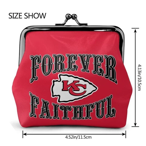 Kansas City Chiefs Leather Coin Purse Change Purse "forever Faithful" Wallet Cover