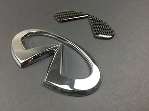 REAL CARBON FIBER TRUNK EMBLEM INSERT FOR INFINITI G35 COUPE - Picture 1 of 1
