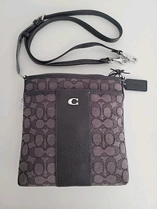 Coach Jac Kitt Umhängetasche rauchschwarz Ledertasche Größe 8 x 9 x 1,5", neu - Bild 1 von 17