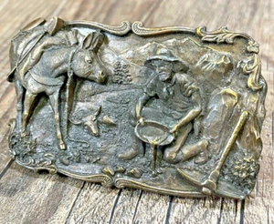 Prospector Sourdough Gold Panning-Western Arroyo Grande Belt Buckle B-10-1981 - Picture 1 of 6