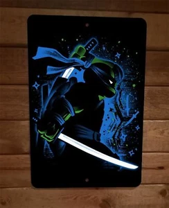 Blue Ninja Turtle With Sword Leonardo 8x12 Metal Wall Sign Poster TMNT - Picture 1 of 1